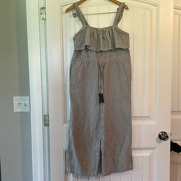 Zara Basic Boho Jumper Romper 100% Cotton Cropped Wide leg Size - Picture 2 of 9